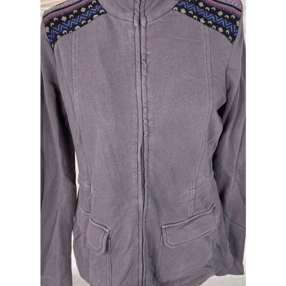 Others Follow Large Gray Zip Up Sweater Jacket NEW NWT 100% Cotton - Picture 2 of 9